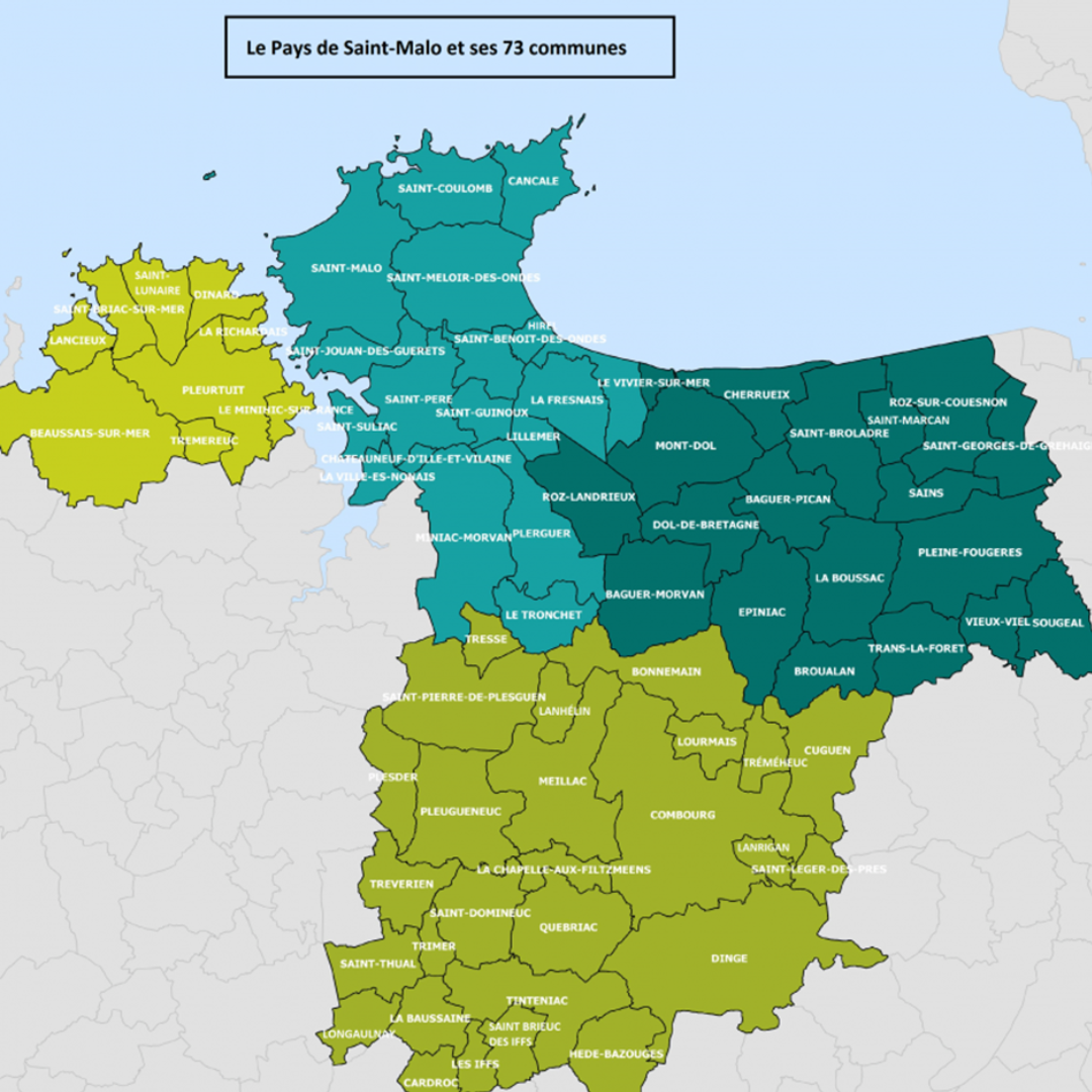 Initiative Pays de Saint-Malo, cartographie de sa zone d'influence